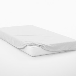 Κατωσέντονο Ημίδιπλο Exotic Line White Cotton Dimcol (120x200+30) Με Λάστιχο 1Τεμ