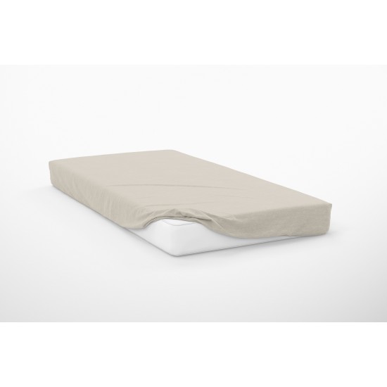 Κατωσέντονο Μονό Exotic Line Beige Cotton Dimcol (100x200+30) Με Λάστιχο 1Τεμ