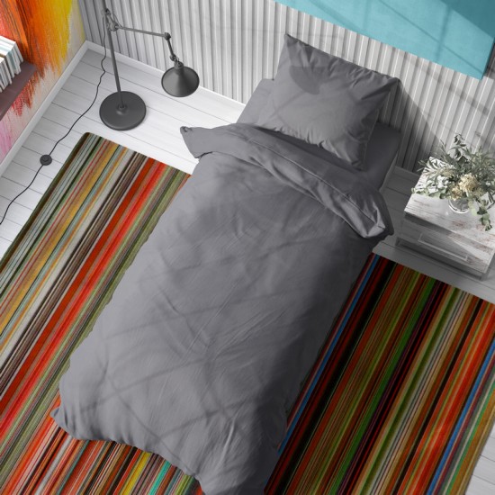 Πανωσέντονο Μονό Solid 495 Dark Grey Cotton Dimcol (160x240) 1Τεμ