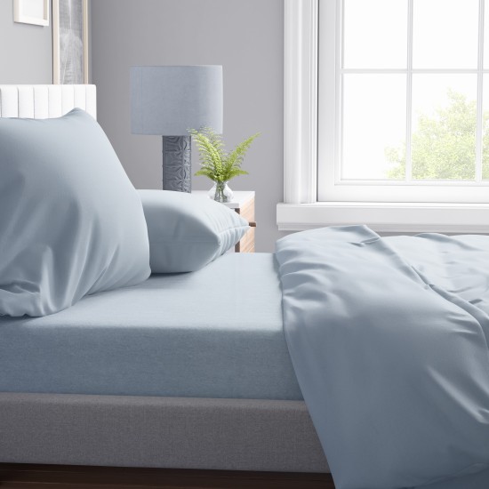 Σεντόνια Υπέρδιπλα Σετ Solid 505 Light Blue-Grey Cotton Dimcol (220x240) 4Τεμ
