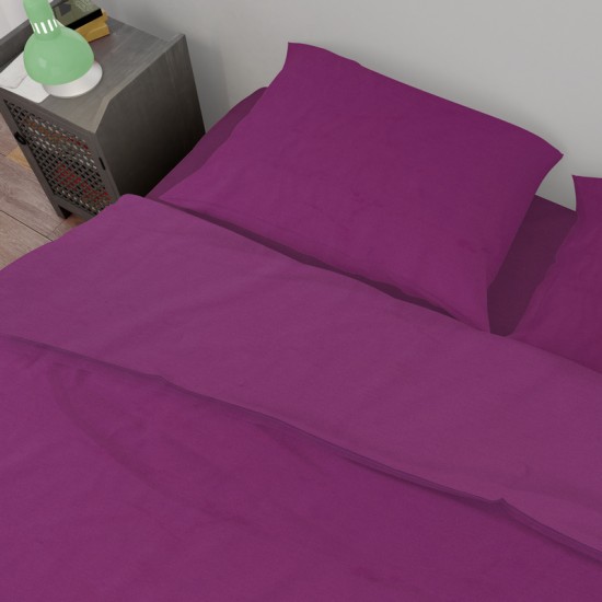 Σεντόνια Μονά Σετ Solid 501 Dark Magenta Cotton Dimcol (160x240) 2Τεμ