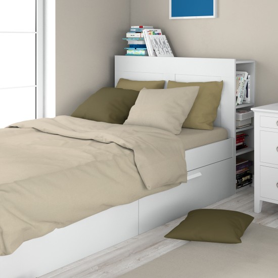 Σεντόνια Μονά Σετ Solid 502 Beige Cotton Dimcol (160x240) 2Τεμ