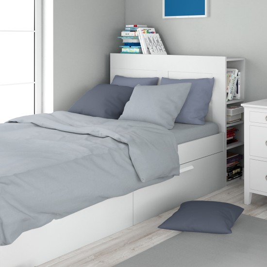Σεντόνια Μονά Σετ Solid 505 Light Blue-Grey Cotton Dimcol (160x240) 2Τεμ