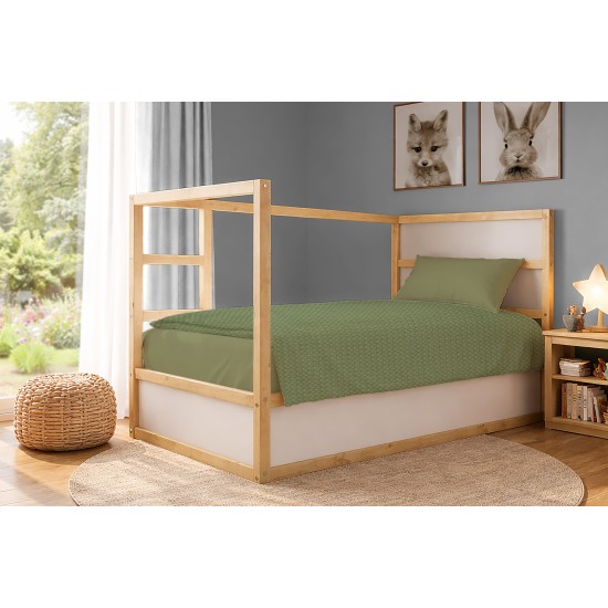 Κουβέρτα Πικέ Μονή Solid Classic Olive Cotton Dimcol (165x270) 1Τεμ