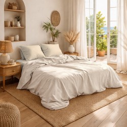 Κουβέρτα Πικέ King Size Solid Classic Ecru Cotton Dimcol (255x270) 1Τεμ