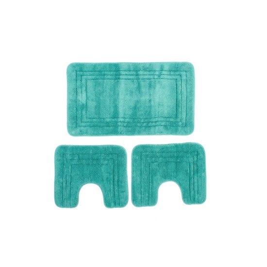 Πατάκια Μπάνιου  Σετ Zucchi Petrol Cotton Dimcol 3Τεμ