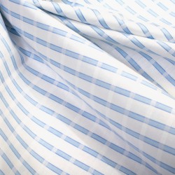 Τραπεζομάντηλο Ανεξίτηλο Νηματοβαφή White-Sky Blue Cotton Dimcol (140x140) 1Τεμ