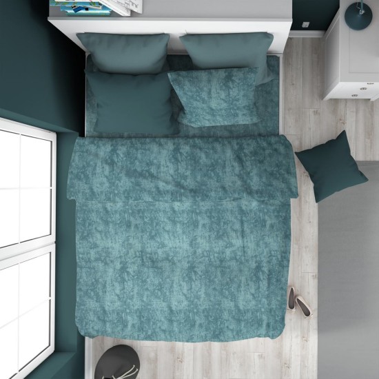 Παπλωματοθήκη Μονή Premium Shadow 616 Petrol Cotton Dimcol (160x240) 1Τεμ
