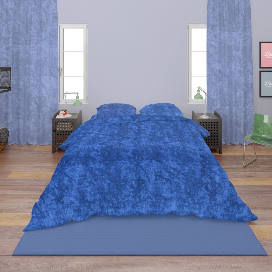 Παπλωματοθήκη Μονή Premium Shadow 631 Electric Blue Cotton Dimcol (160x240) 1Τεμ