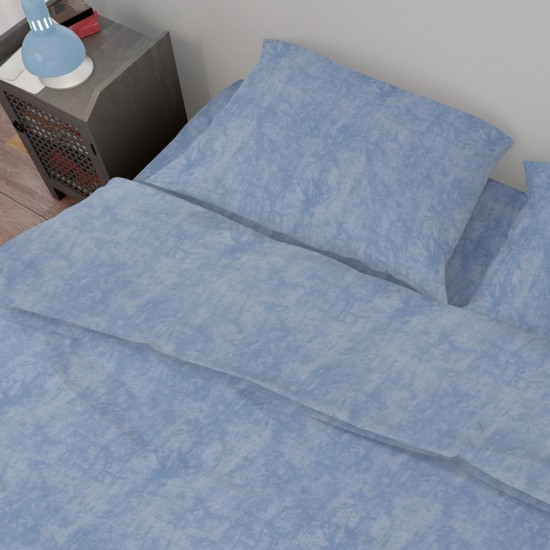 Σεντόνια Μονά Σετ Premium Shadow 614 Sky Blue Cotton Dimcol (160x240) 2Τεμ