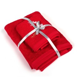 Πετσέτες Χριστουγεννιάτικες 0 Σετ Rudolph Red Cotton Dimcol 2Τεμ