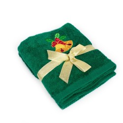 Πετσέτες Χριστουγεννιάτικες 0 Σετ Christmas Time Bells Green Cotton Dimcol 2Τεμ