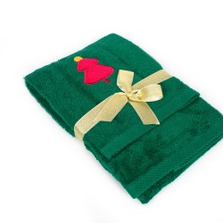 Πετσέτες Χριστουγεννιάτικες 0 Σετ Christmas Time Christmas Tree Green Cotton Dimcol 2Τεμ