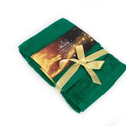 Πετσέτες Χριστουγεννιάτικες 0 Σετ Christmas Time Merry Christmas Green Cotton Dimcol 2Τεμ