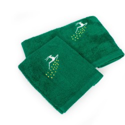 Πετσέτες Χριστουγεννιάτικες 0 Σετ Christmas Time Reindeer Green Cotton Dimcol 2Τεμ