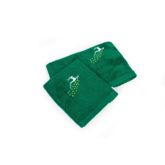 Πετσέτες Χριστουγεννιάτικες 0 Σετ Christmas Time Reindeer Green Cotton Dimcol 2Τεμ