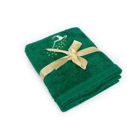 Πετσέτες Χριστουγεννιάτικες 0 Σετ Christmas Time Reindeer Green Cotton Dimcol 2Τεμ