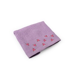 Πετσέτα Με Κέντημα Σώματος Ανθάκι Mauve Cotton Dimcol (70x140) 1Τεμ