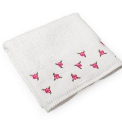 Πετσέτες Με Κέντημα Σετ Ανθάκι White Cotton Dimcol 3Τεμ