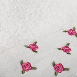 Πετσέτες Με Κέντημα Σετ Ανθάκι White Cotton Dimcol 3Τεμ