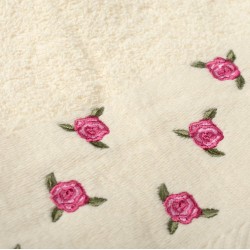 Πετσέτα Με Κέντημα Προσώπου Ανθάκι Ecru Cotton Dimcol (50x90) 1Τεμ