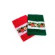 Πετσέτες Χριστουγεννιάτικες 0 Σετ Christmas Time Ornaments Red-Green Cotton Dimcol (40x60) 2Τεμ