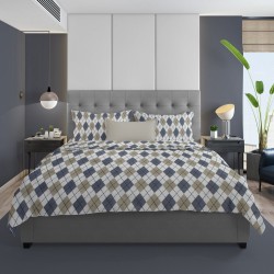 Σεντόνια Φανελένια Υπέρδιπλα Σετ Diamond 327 Blue Flannel Cotton Dimcol (220x240) 4Τεμ
