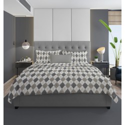 Σεντόνια Φανελένια Υπέρδιπλα Σετ Diamond 328 Grey Flannel Cotton Dimcol (220x240) 3Τεμ