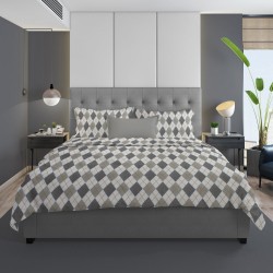 Σεντόνια Φανελένια Υπέρδιπλα Σετ Diamond 328 Grey Flannel Cotton Dimcol (220x240) 4Τεμ