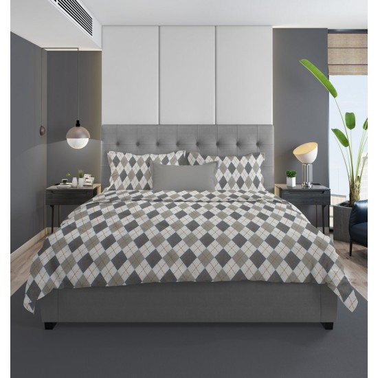Σεντόνια Φανελένια Μονά Σετ Diamond 328 Grey Flannel Cotton Dimcol (160x240) 3Τεμ
