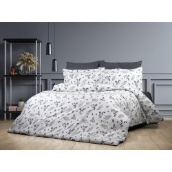 Σεντόνια Φανελένια Μονά Σετ Μυρτώ 350 Grey Cotton Dimcol (160x240) 3Τεμ