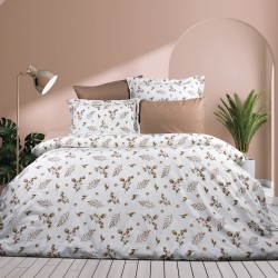 Σεντόνια Φανελένια Υπέρδιπλα Σετ Μυρτώ 352 Beige Cotton Dimcol (220x240) 4Τεμ