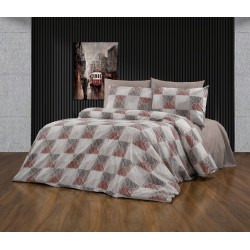 Παπλωματοθήκη Υπέρδιπλη Κλεοπάτρα 611 Red-Black Dimcol (220x240) 1Τεμ