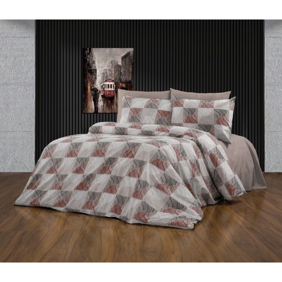Παπλωματοθήκη Μονή Κλεοπάτρα 611 Red-Black Dimcol (160x240) 1Τεμ