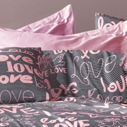 Μαξιλαροθήκη Αγάπη 299 Grey-Lilac Dimcol (50x70) 1Τεμ