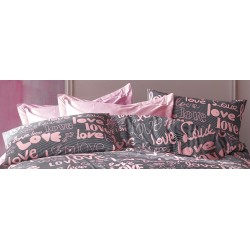 Μαξιλαροθήκη Αγάπη 299 Grey-Lilac Dimcol (50x70) 1Τεμ
