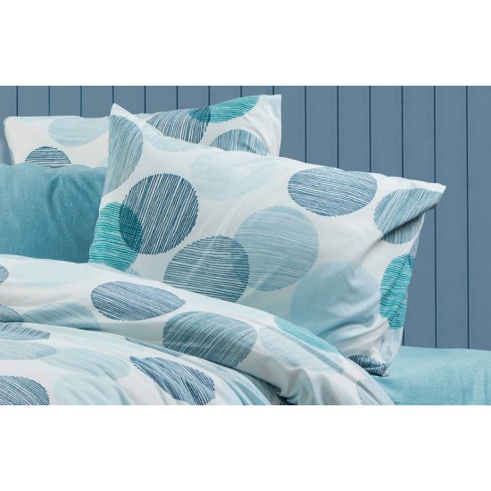 Μαξιλαροθήκη Print Κοραλία 467 Petrol Dimcol (50x70) 1Τεμ