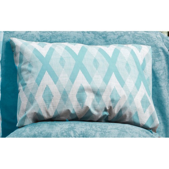 Μαξιλαροθήκη Print Ευδοξία 481 Petrol Dimcol (50x70) 1Τεμ