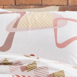 Μαξιλαροθήκη Print Δαρεία 490 White-Beige Dimcol (50x70) 1Τεμ