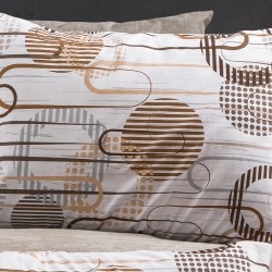 Μαξιλαροθήκη Print Διώνη 600 White-Mocha Dimcol (50x70) 1Τεμ