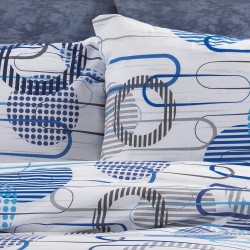 Μαξιλαροθήκη Print Διώνη 602 White-Blue Dimcol (50x70) 1Τεμ