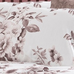 Μαξιλαροθήκη Βερονίκη 488 White-Mocha Dimcol (50x70) 1Τεμ