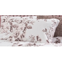 Μαξιλαροθήκη Βερονίκη 488 White-Mocha Dimcol (50x70) 1Τεμ