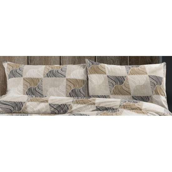 Μαξιλαροθήκη Κλεοπάτρα 609 Beige-Black Dimcol (50x70) 1Τεμ