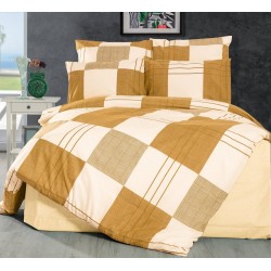 Σεντόνια Μονά Σετ Κίρκη 437 Golden Beige Polycotton Dimcol (160x240) 3Τεμ