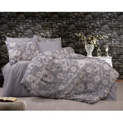 Σεντόνια Μονά Σετ Print Ήρα 426 Grey Dimcol (160x240) 3Τεμ