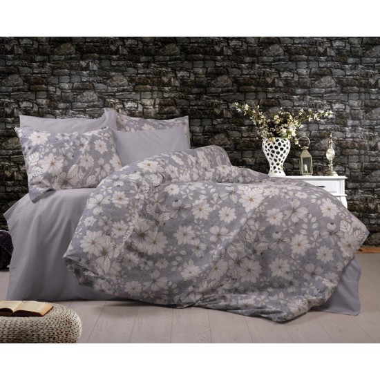 Παπλωματοθήκη Μονή Print Ήρα 426 Grey Dimcol (160x240) 1Τεμ