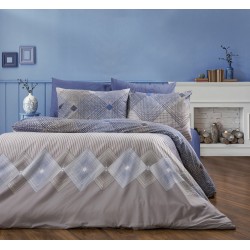 Σεντόνια Μονά Σετ Print Καλλιρόη 604 Grey-Blue Dimcol (160x240) 3Τεμ