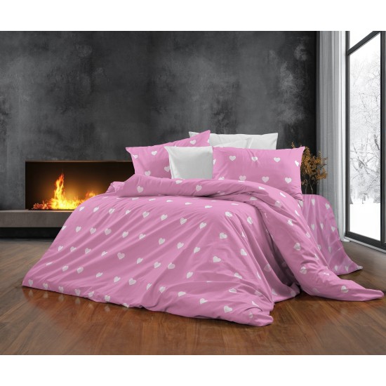 Παπλωματοθήκη Μονή Print Αίσθησις 608 Pink Dimcol (160x240) 1Τεμ