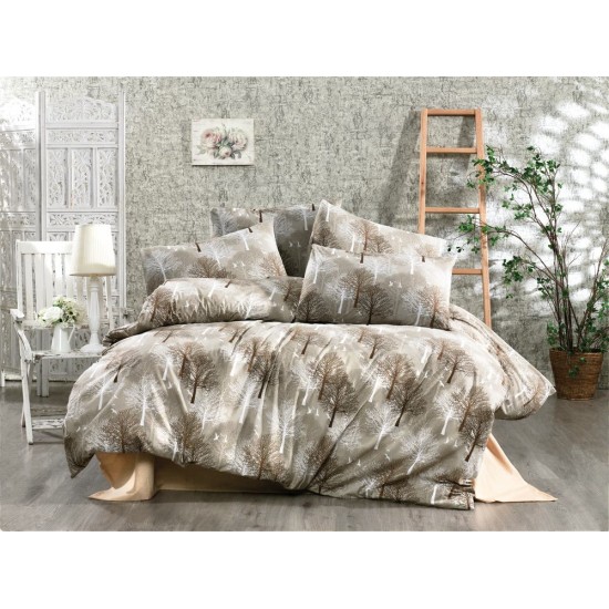 Σεντόνια King Σετ Forest 311 Beige Dimcol (240x270) 4Τεμ